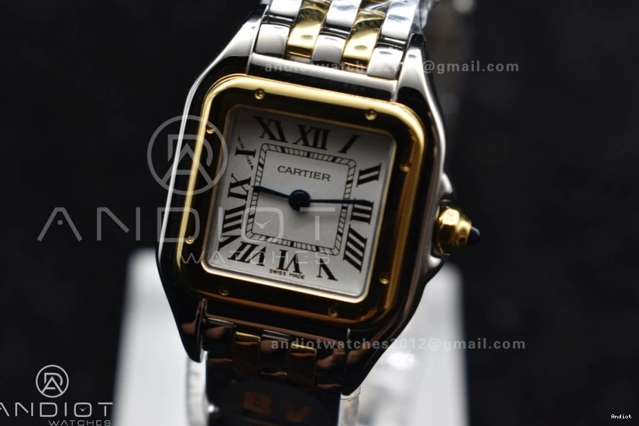 Panthère 22mm White BVF on SS Best Edition YG Dial Quartz 1:1 SS YG Bracelet Ronda 1119